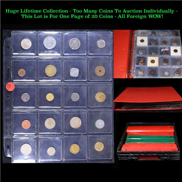 Huge Liifetime Collection - Too Many Coins To Auction Individually - This Lot is For One Page of 20 