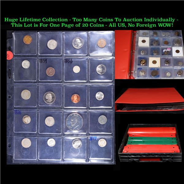 Huge Liifetime Collection - Too Many Coins To Auction Individually - This Lot is For One Page of 20 