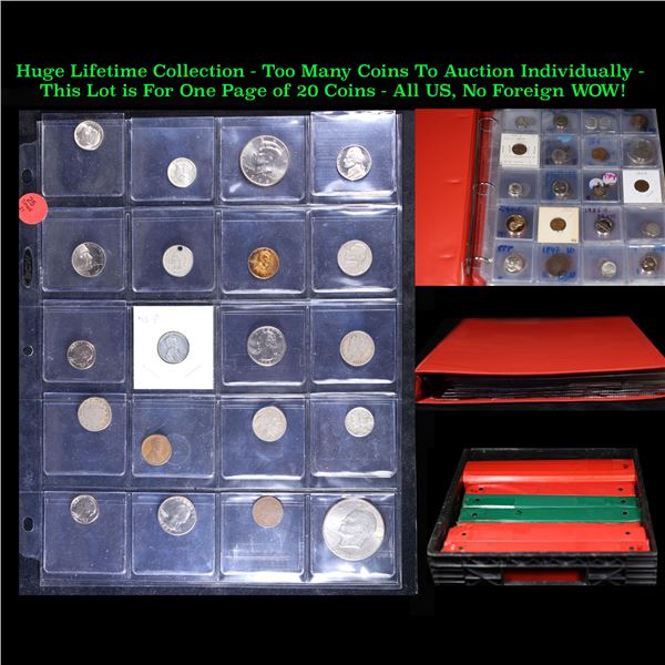 Huge Liifetime Collection - Too Many Coins To Auction Individually - This Lot is For One Page of 20 