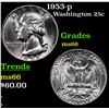 Image 1 : 1953-p Washington Quarter 25c Grades GEM+ Unc