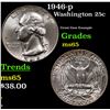 Image 1 : 1946-p Washington Quarter 25c Grades GEM Unc