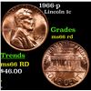 Image 1 : 1966-p Lincoln Cent 1c Grades GEM+ Unc RD