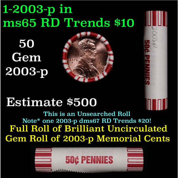 Shotgun Lincoln 1c roll, 2003-p 50 pcs Steel-Strong Wrapper.