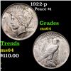Image 1 : 1922-p Peace Dollar $1 Grades Choice Unc