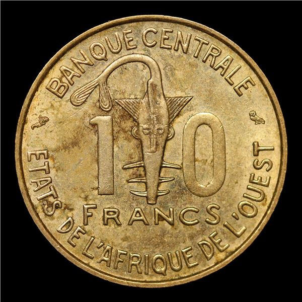 1968 West African States 10 Francs KM# 1a Grades Select+ Unc