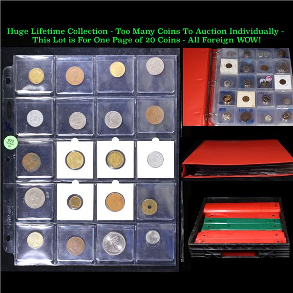 Huge Liifetime Collection - Too Many Coins To Auction Individually - This Lot is For One Page of 20 
