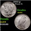 Image 1 : 1922-p Peace Dollar $1 Grades Choice Unc