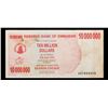 Image 2 : 2008 Zimbabwe 10 Million Dollar Note P# 55A Grades vf+