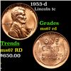 Image 1 : 1953-d Lincoln Cent 1c Grades GEM++ Unc RD