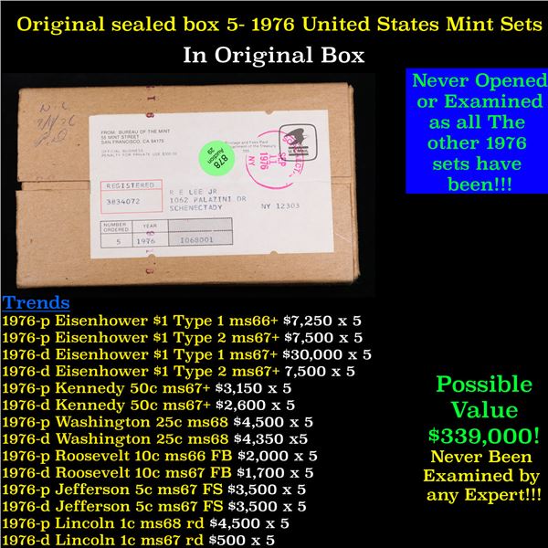 Original Sealed box 5- 1976 United States Mint Sets