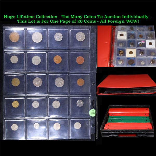 Huge Liifetime Collection - Too Many Coins To Auction Individually - This Lot is For One Page of 20 