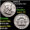 Image 1 : 1960-d Franklin Half Dollar 50c Grades Choice Unc+ FBL