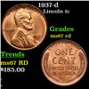 Image 1 : 1937-d Lincoln Cent 1c Grades GEM++ Unc RD