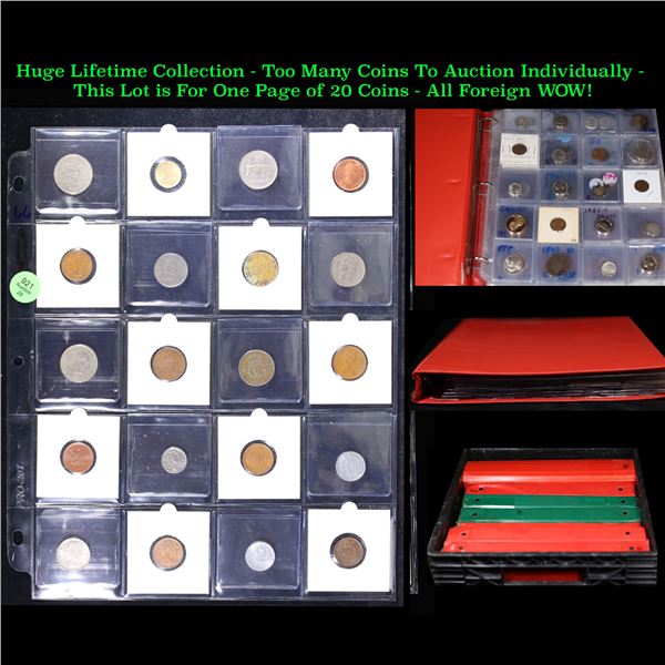 Huge Liifetime Collection - Too Many Coins To Auction Individually - This Lot is For One Page of 20 