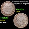 Image 1 : 1875 Imperial Russia 20 Kopeks KM: 22a.1 Grades vf+