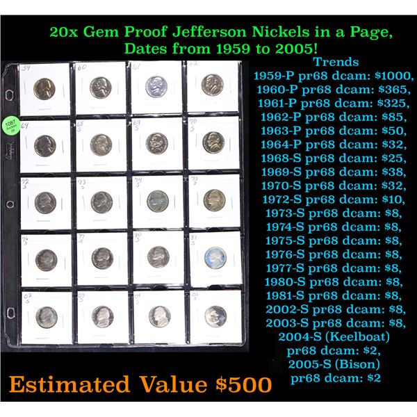 Huge Liifetime Collection - Too Many Coins To Auction Individually - This Lot is For One Page of 20 