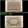 Image 1 : 1920 Weimar Germany 100 Mark Note P# 69A Grades vf+
