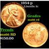 Image 1 : 1954-p Lincoln Cent 1c Grades GEM+ Unc RD