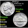 Image 1 : 1942-p Jefferson Nickel 5c Grades GEM+ Unc