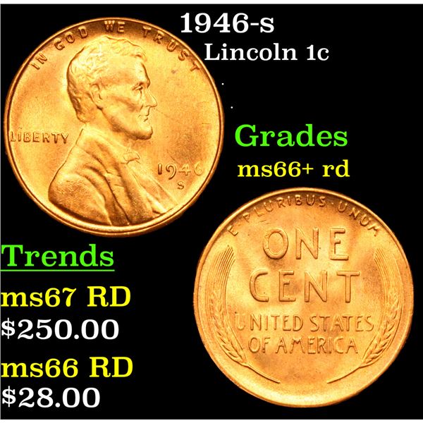1946-s Lincoln Cent 1c Grades GEM++ RD