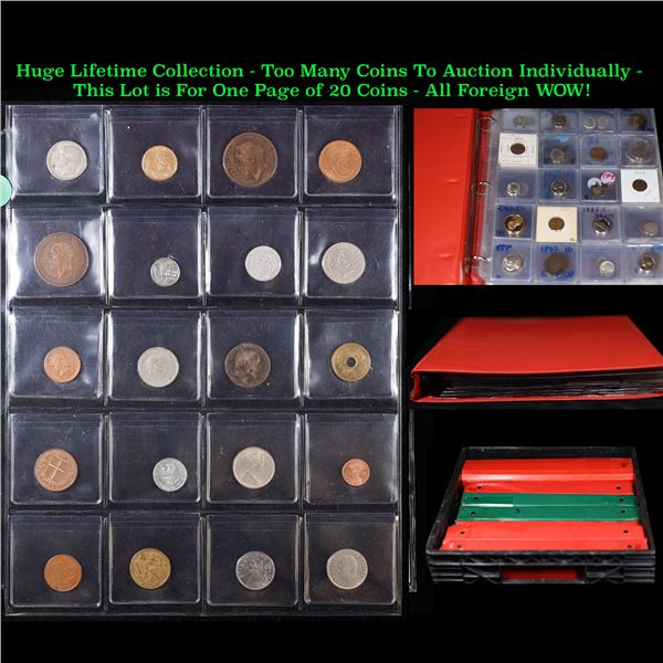 Huge Liifetime Collection - Too Many Coins To Auction Individually - This Lot is For One Page of 20 