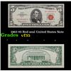 Image 1 : 1963 $5 Red seal United States Note Grades vf++