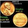 Image 1 : 1962-d Lincoln Cent 1c Grades GEM++ Unc RD