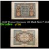 Image 1 : 1920 Weimar Germany 100 Mark Note P: 69A Grades vf++