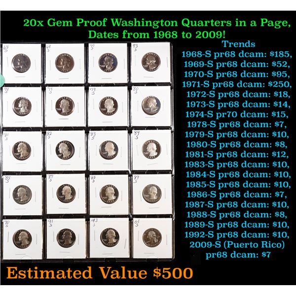Huge Liifetime Collection - Too Many Coins To Auction Individually - This Lot is For One Page of 20 