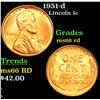 Image 1 : 1951-d Lincoln Cent 1c Grades GEM+ Unc RD