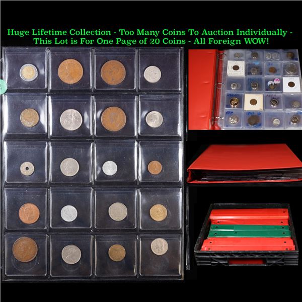 Huge Liifetime Collection - Too Many Coins To Auction Individually - This Lot is For One Page of 20 