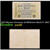 Image 1 : 1923 Weimar Germany 10 Millionen Mark P: 106C Grades Choice AU/BU Slider