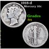 Image 1 : 1918-d Mercury Dime 10c Grades f+