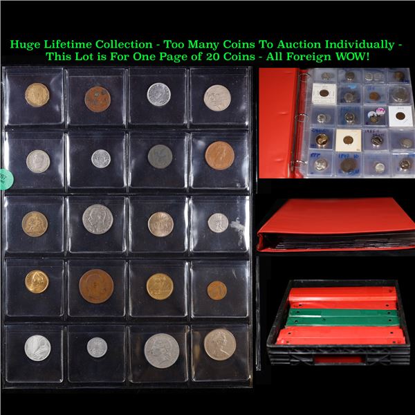 Huge Liifetime Collection - Too Many Coins To Auction Individually - This Lot is For One Page of 20 