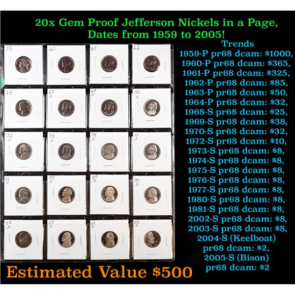 Huge Liifetime Collection - Too Many Coins To Auction Individually - This Lot is For One Page of 20 
