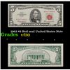 Image 1 : 1963 $5 Red seal United States Note Grades vf++