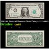 Image 1 : 1963 $1 Federal Reserve Note Fancy #11134443 Grades Gem++ CU