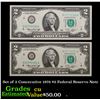 Image 1 : Set of 2 Concecutive 1976 $2 Federal Reserve Note  Grades CU