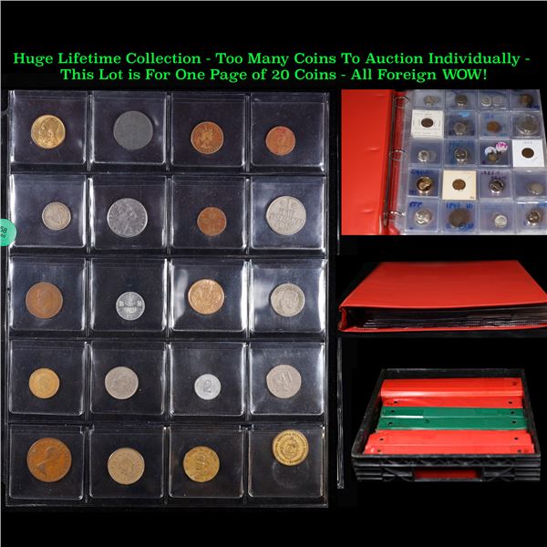 Huge Liifetime Collection - Too Many Coins To Auction Individually - This Lot is For One Page of 20 