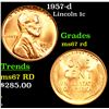Image 1 : 1957-d Lincoln Cent 1c Grades GEM++ Unc RD