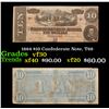Image 1 : 1864 $10 Confederate Note, T68 Grades vf++