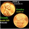 Image 1 : 1959-p Lincoln Cent 1c Grades GEM+ Unc RD