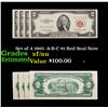Image 1 : Set of 4 1963 -A-B-C $1 Red Seal Note Grades XF/AU
