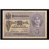 Image 2 : 1917 Imperial Germany 5 Mark Note P: 56A Grades vf+