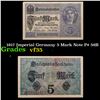 Image 1 : 1917 Imperial Germany 5 Mark Note P# 56B Grades vf++