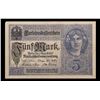 Image 2 : 1917 Imperial Germany 5 Mark Note P# 56B Grades vf++