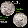 Image 1 : 1923-p Peace Dollar $1 Grades Choice Unc