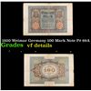 Image 1 : 1920 Weimar Germany 100 Mark Note P# 69A Grades vf details