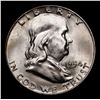 Image 2 : 1954-d Franklin Half Dollar 50c Grades Choice Unc+ FBL