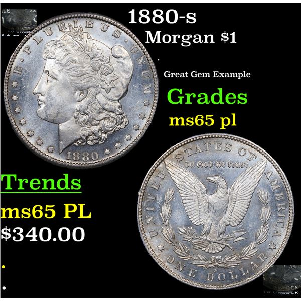 1880-s Morgan Dollar $1 Grades GEM Unc PL